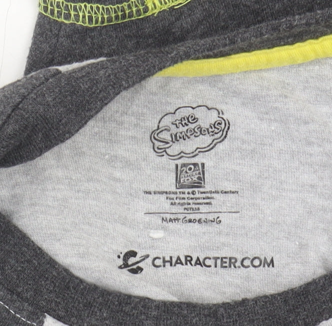 Character.com Simpsons Men Grey Graphic T-Shirt - Size S