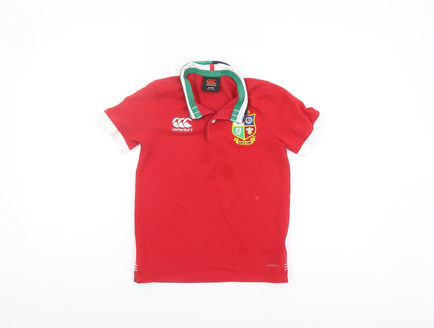 Canterbury Boys Red Polo Rugby Shirt 8 Years