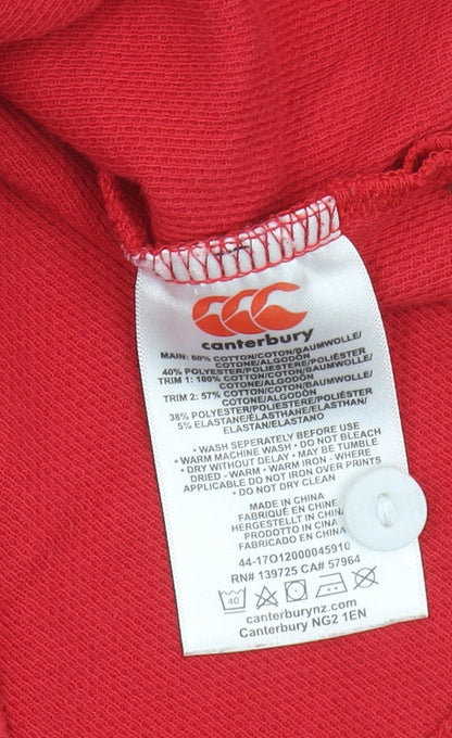 Canterbury Boys Red Polo Rugby Shirt 8 Years