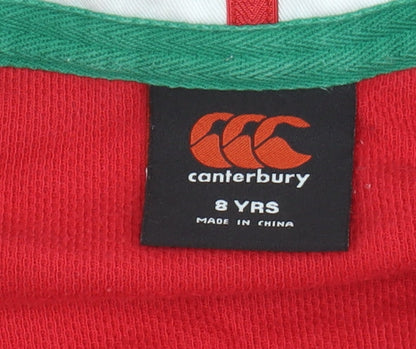 Canterbury Boys Red Polo Rugby Shirt 8 Years