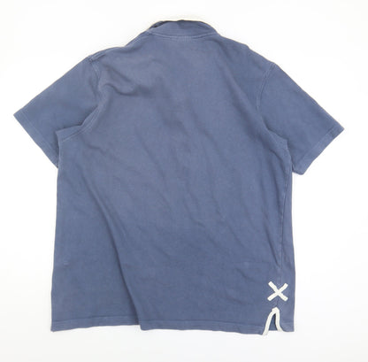 Cotton Traders Men's Blue Polo Shirt - Size L