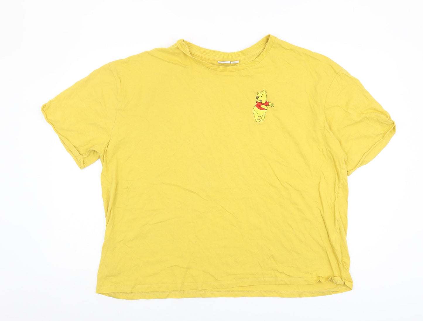 Womens UK Size XL Disney Yellow Basic T-Shirt
