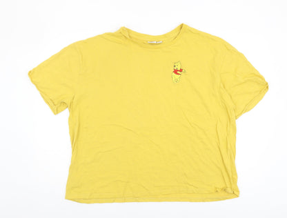 Womens UK Size XL Disney Yellow Basic T-Shirt