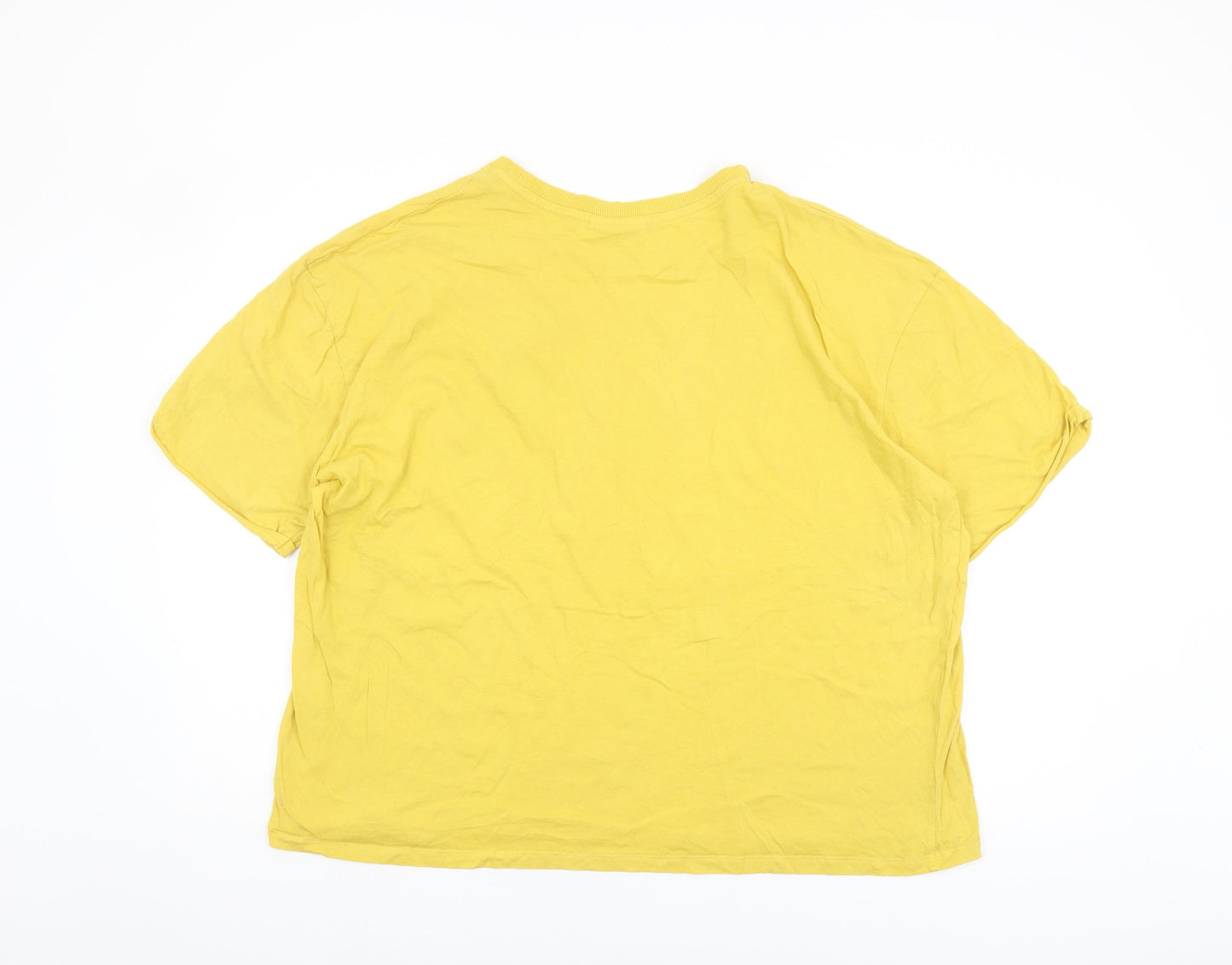 Womens UK Size XL Disney Yellow Basic T-Shirt