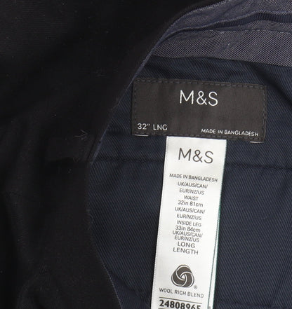 Marks and Spencer Men's Black Trousers Size 32 L