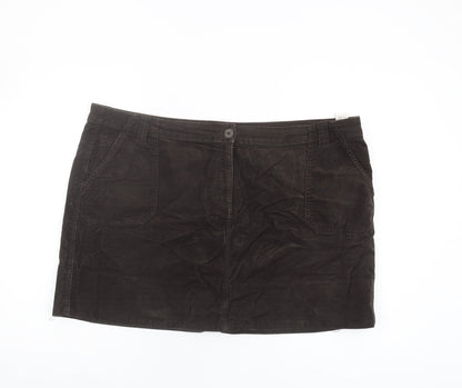 Marks and Spencer Women's Black Corduroy Skirt, Size 22