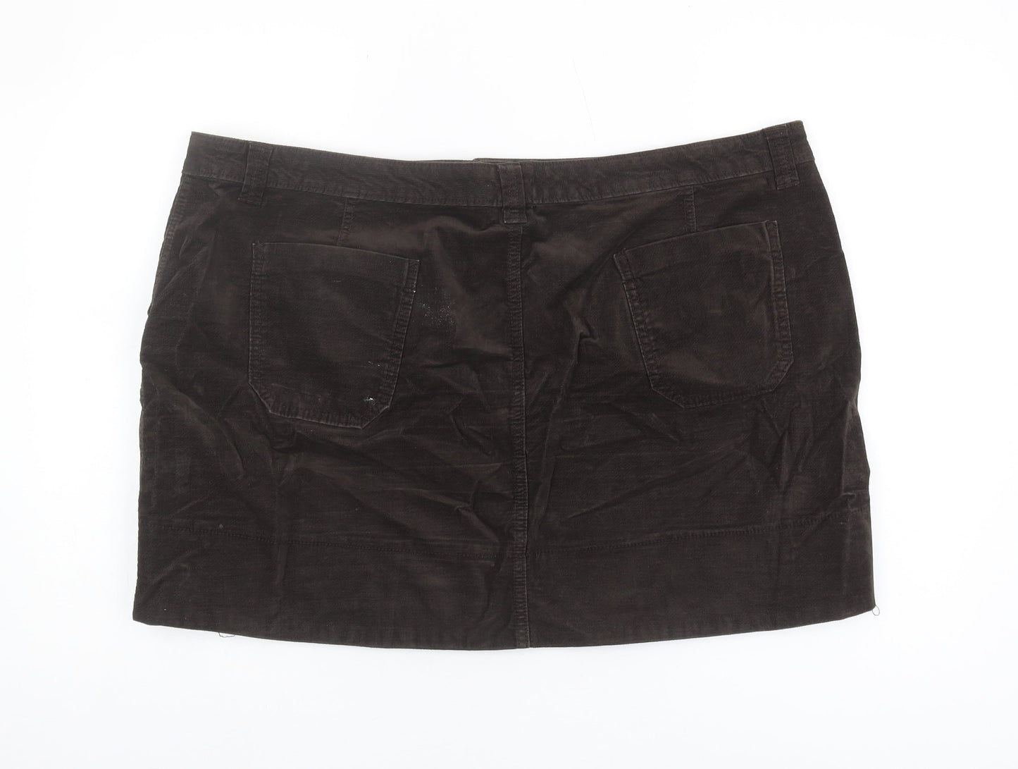 Marks and Spencer Women's Black Corduroy Skirt, Size 22