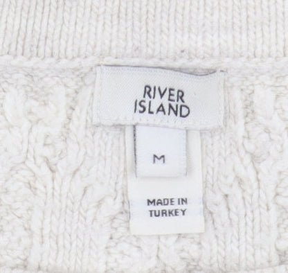 Womens UK Size M River Island Ivory Pullover Jumper
