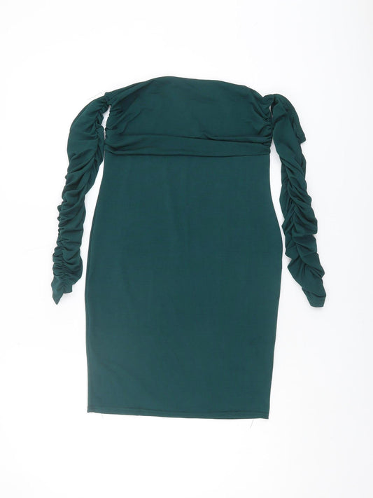 PrettyLittleThing Women's Green Bodycon Dress Size 12