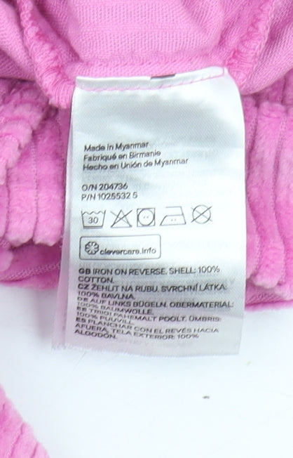 H&M Women's Pink Corduroy Button-Up Shirt XS