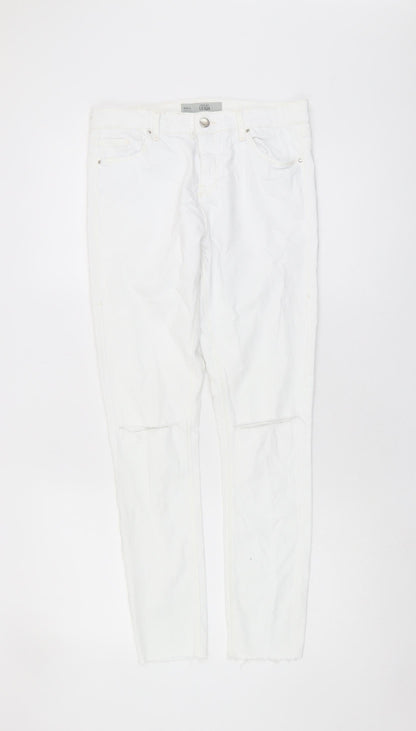 Topshop Women's White Skinny Jeans Size 10