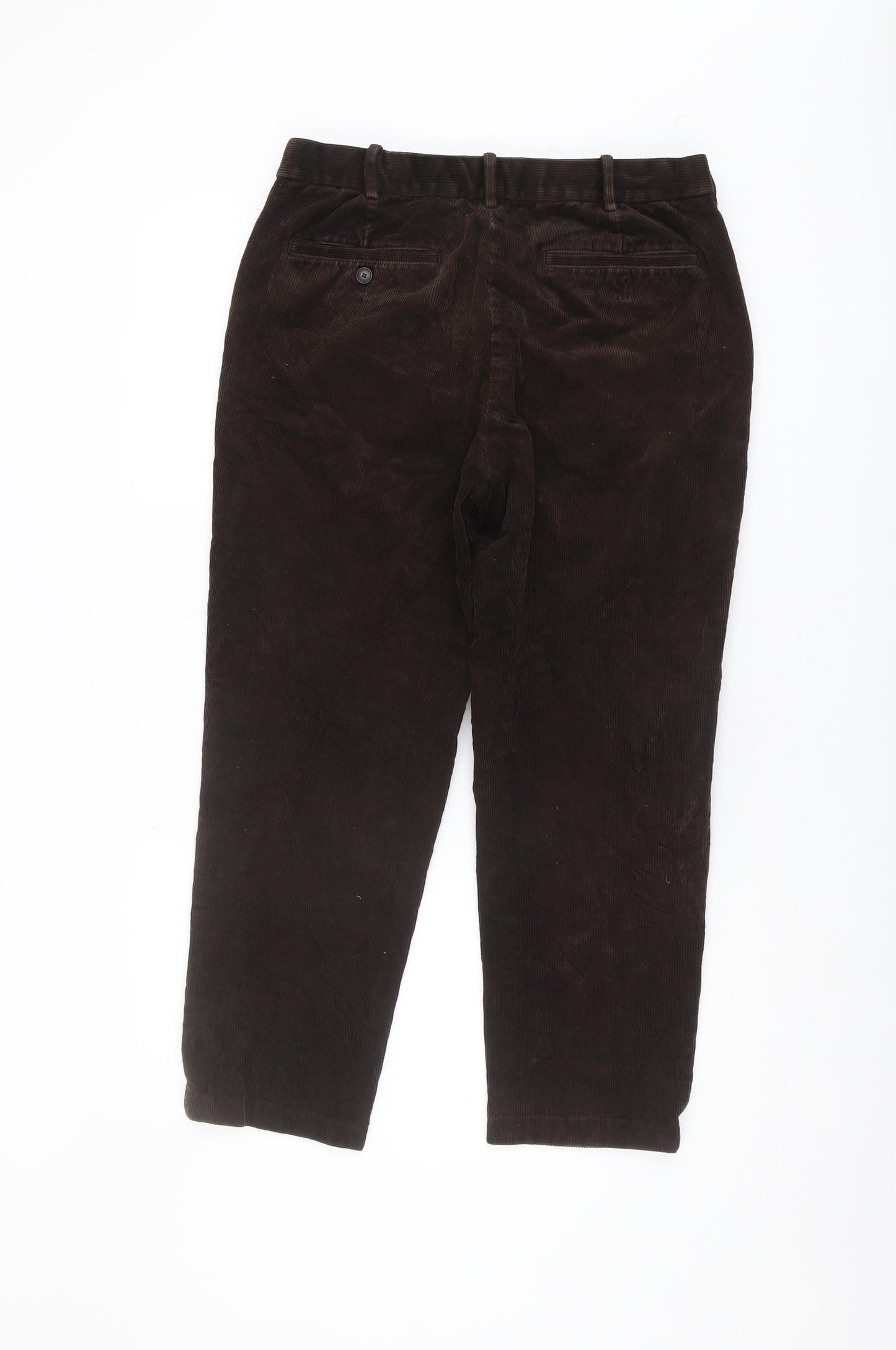 Men's Brown Corduroy Chino Trousers, M