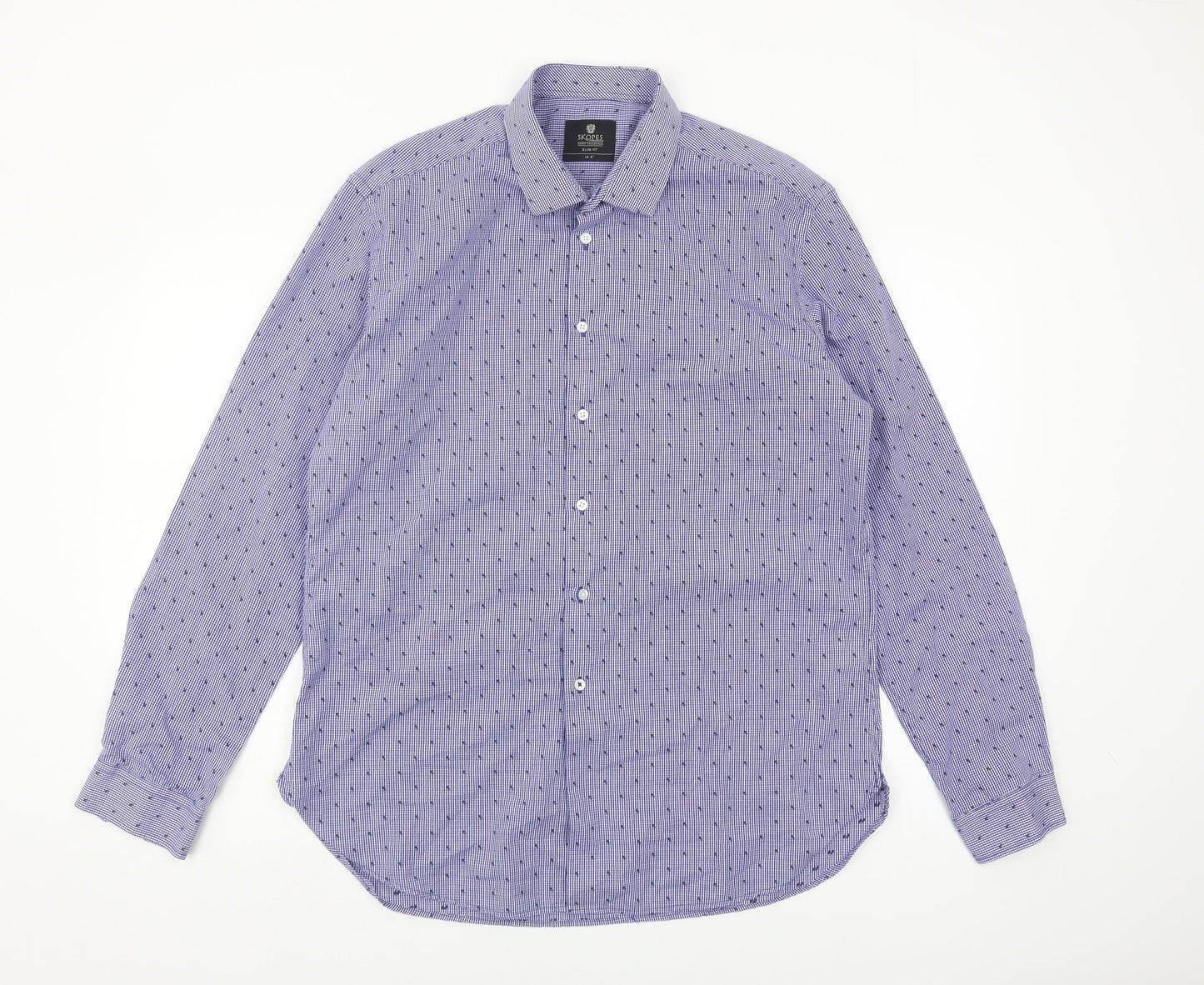 Skopes Men's Blue Slim Fit Check Shirt 16.5
