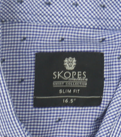 Skopes Men's Blue Slim Fit Check Shirt 16.5