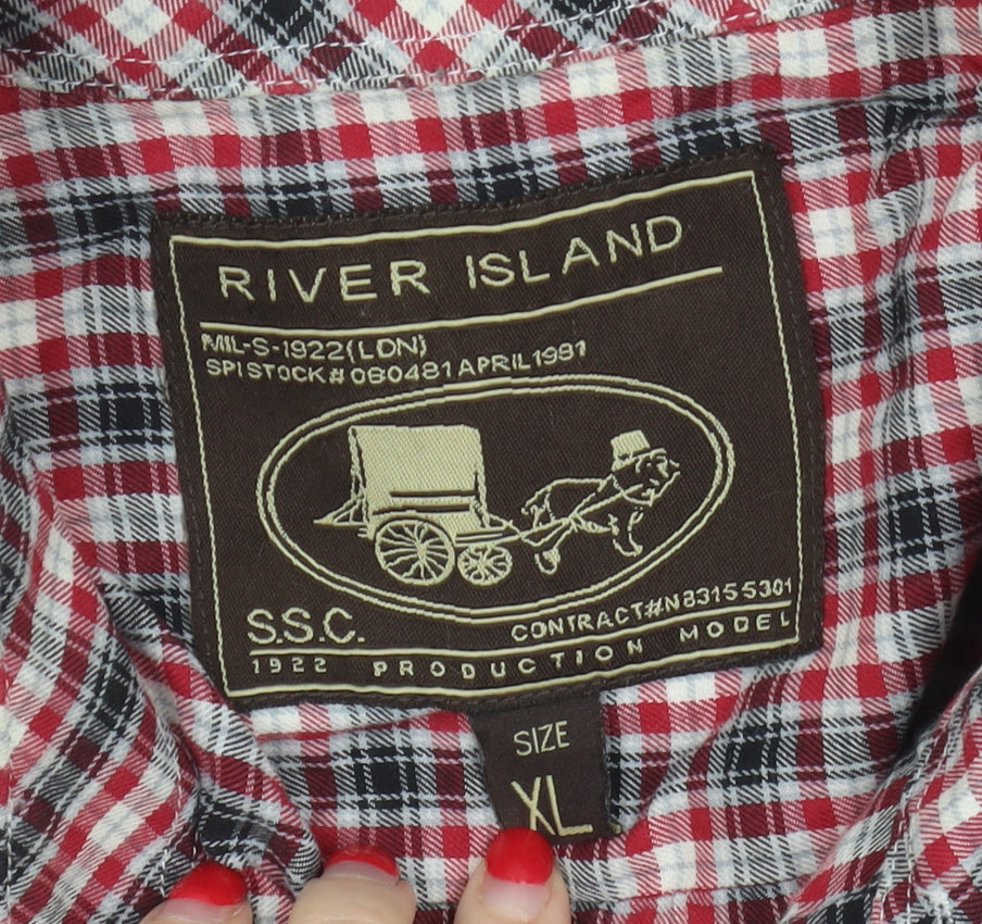 River Island Men's XL Multicoloured Plaid Shirt