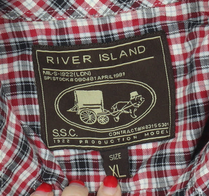 River Island Men's XL Multicoloured Plaid Shirt