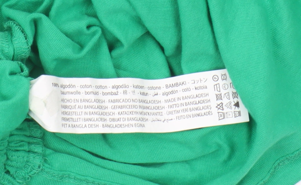 Womens UK Size 12 Zara Green Basic T-Shirt