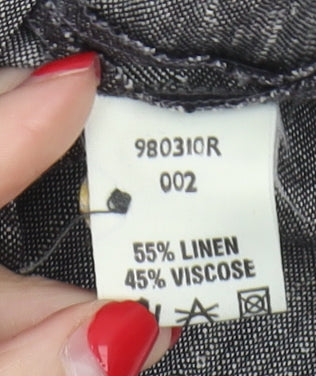 Womens UK Size 12 Viyella Grey Basic Button-Up