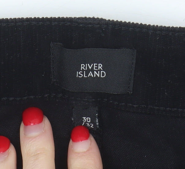 River Island Men's Black Skinny Corduroy Trousers