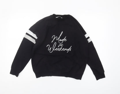 Marks and Spencer Boys Black Graphic Sweatshirt 12-13 Years