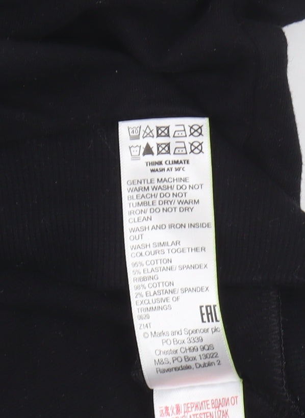 Marks and Spencer Boys Black Graphic Sweatshirt 12-13 Years