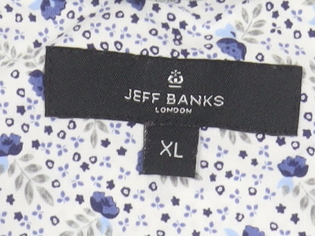 Jeff Banks Men's Multicoloured Floral Button-Up Shirt XL