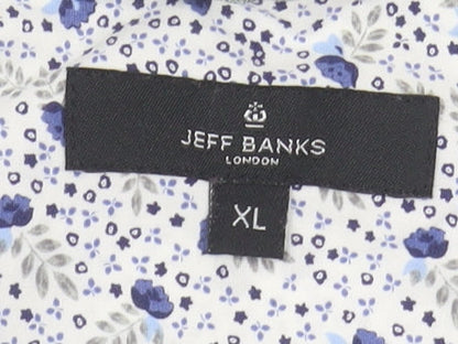 Jeff Banks Men's Multicoloured Floral Button-Up Shirt XL