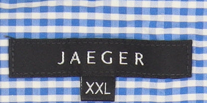 Jaeger Men's Blue Check Short Sleeve Shirt 2XL