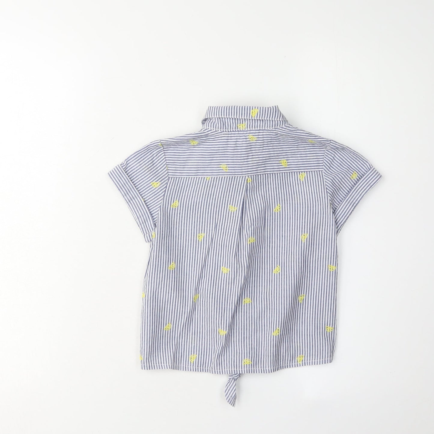 Jasper Conran Girls Blue Striped Button-Up Shirt 8 Years