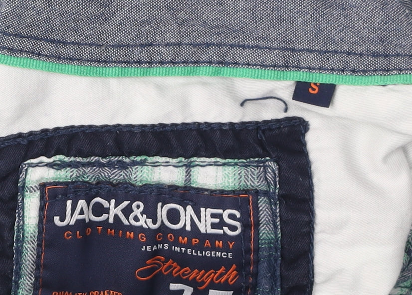 Jack & Jones Men's Green Plaid Short Sleeve Shirt S