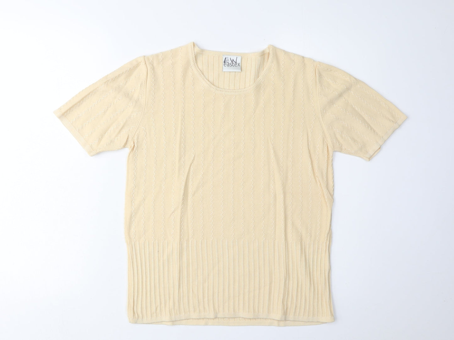 Eastex Women's Beige Crew Neck Jumper Size M