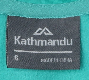 Kathmandu Women's Green Fleece Zip Pullover Sweatshirt UK 6