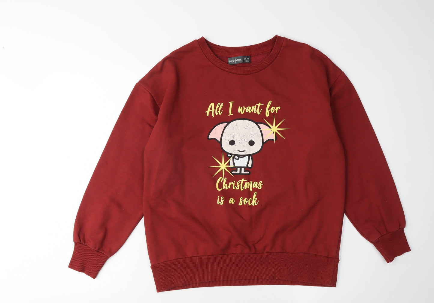 Unisex Adults UK Size Small Harry Potter Red Pullover Sweatshirt