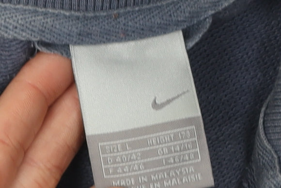 Nike Unisex Blue Full Zip Sweatshirt L Logo Casual