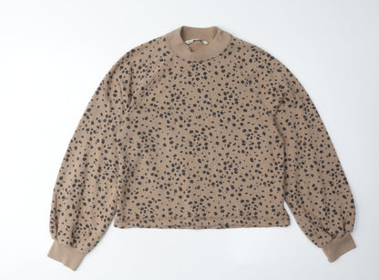 Abercrombie & Fitch Women's Brown Animal Print Pullover Sweatshirt S