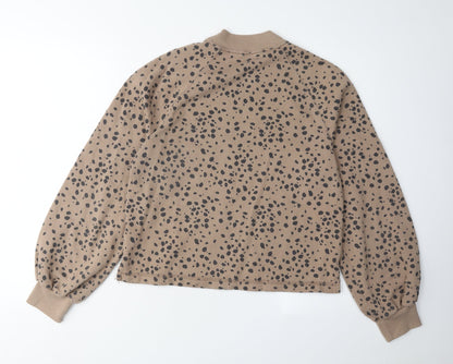 Abercrombie & Fitch Women's Brown Animal Print Pullover Sweatshirt S