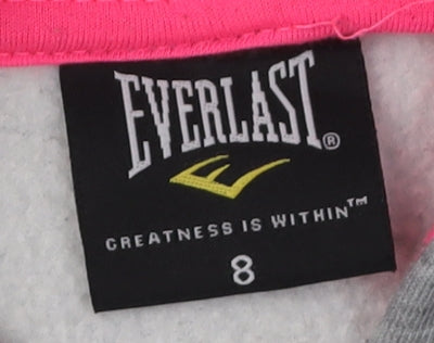 Everlast Women's Grey Hoodie with Zip, Size 8