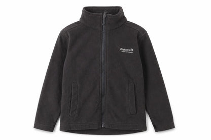 Front view of Regatta boys’ black fleece jacket 5-6 years