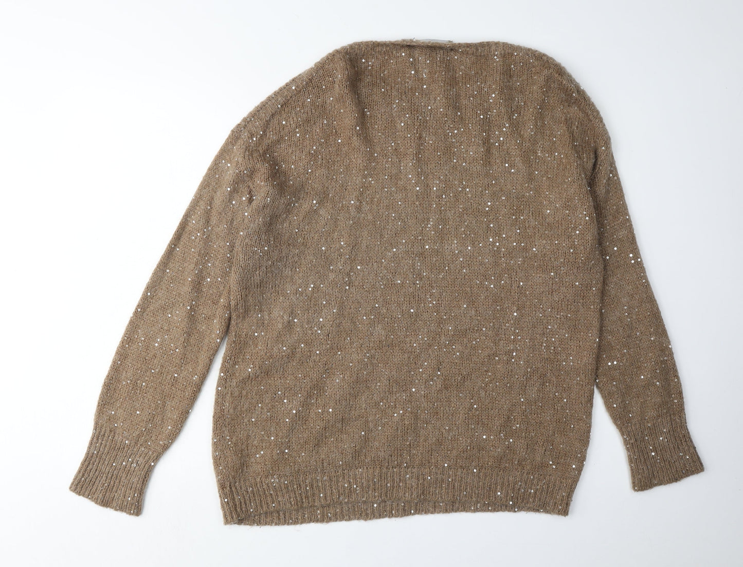 Karen Millen Women’s Brown Sequin Pullover Jumper Size XS