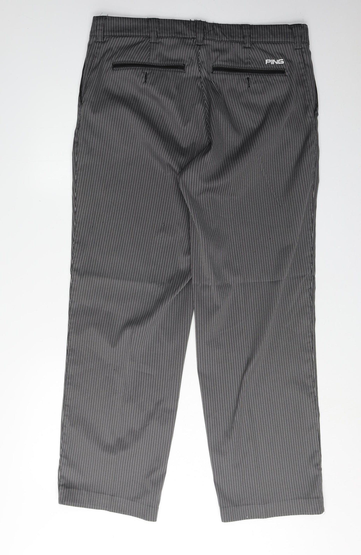 Ping Men's Black Striped Trousers Size 38