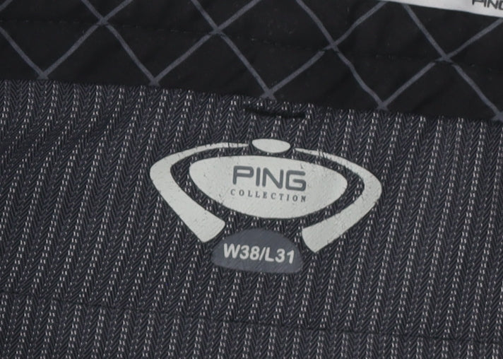 Ping Men's Black Striped Trousers Size 38