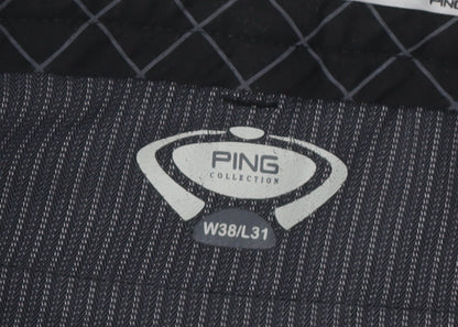 Ping Men's Black Striped Trousers Size 38