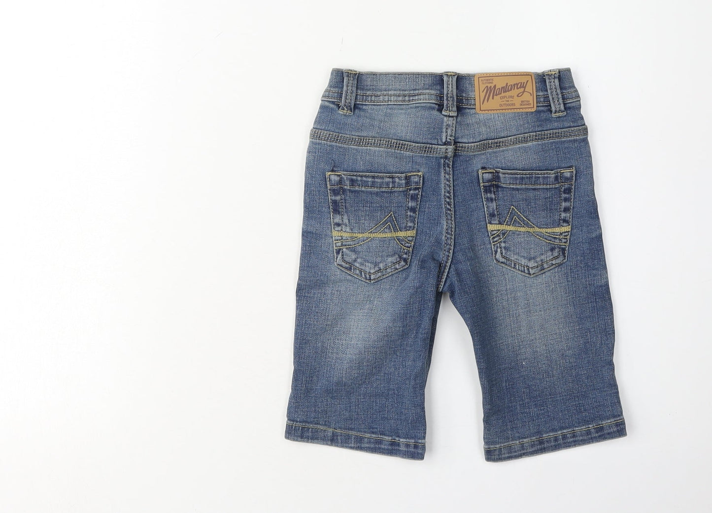 Mantaray Girls Blue Bermuda Denim Shorts, Size 4 Years, Casual Wear