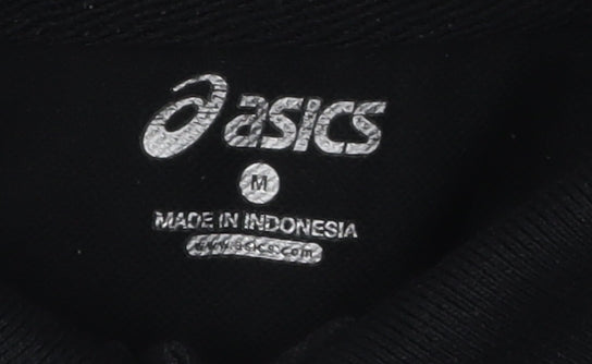 Womens UK Size M ASICS Black Basic Polo