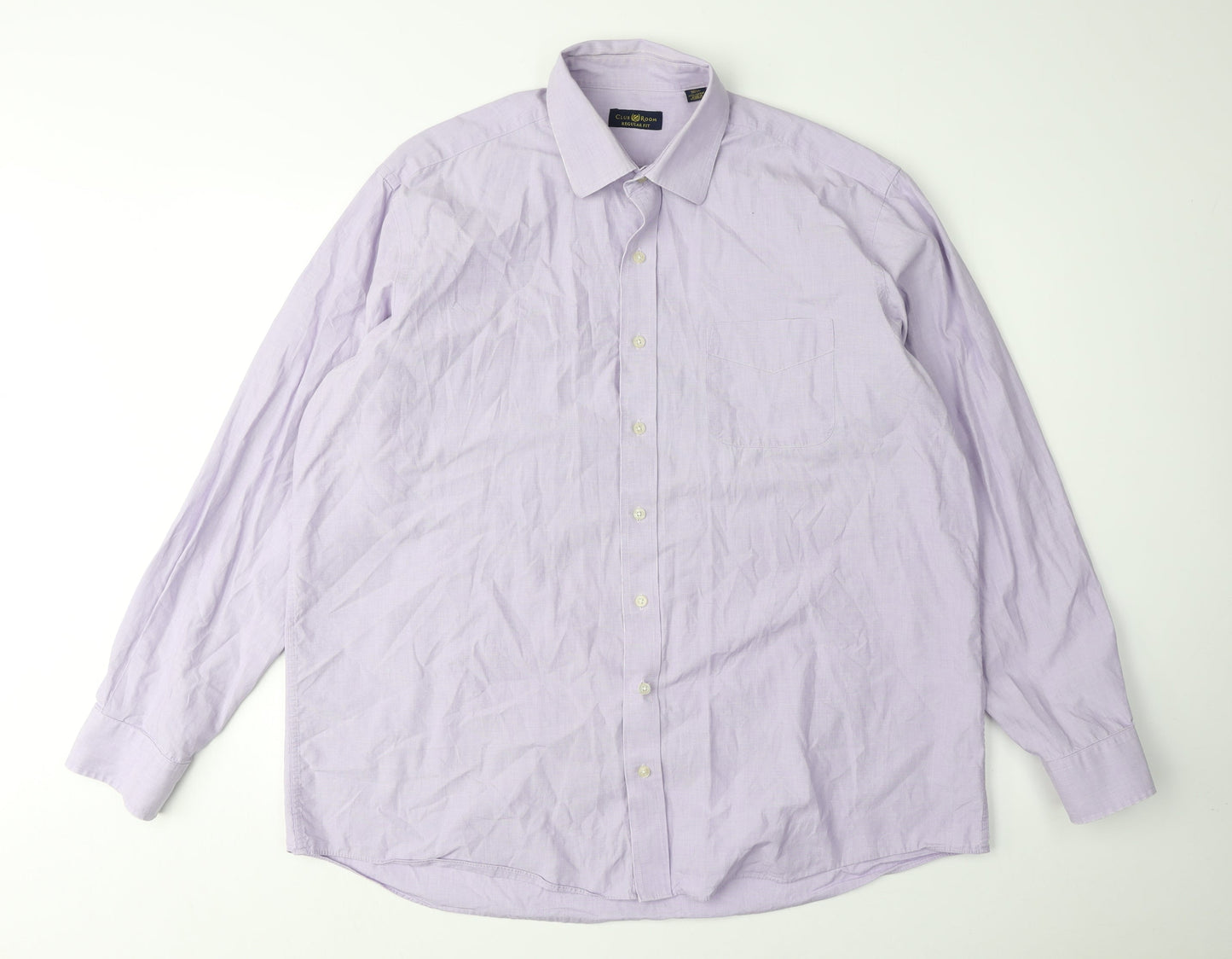Mens UK Collar Size 17.5 Club Room Smart Purple  Dress Shirt