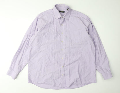 Mens UK Collar Size 17.5 Club Room Smart Purple  Dress Shirt