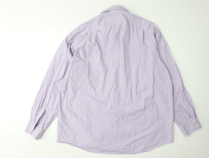 Mens UK Collar Size 17.5 Club Room Smart Purple  Dress Shirt