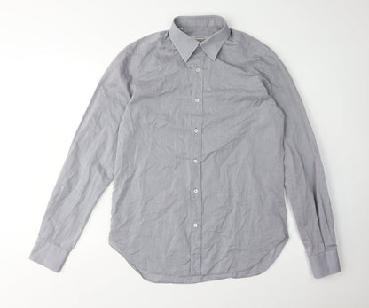 Valentino Men's Grey Dress Shirt Size 39 Long Sleeve