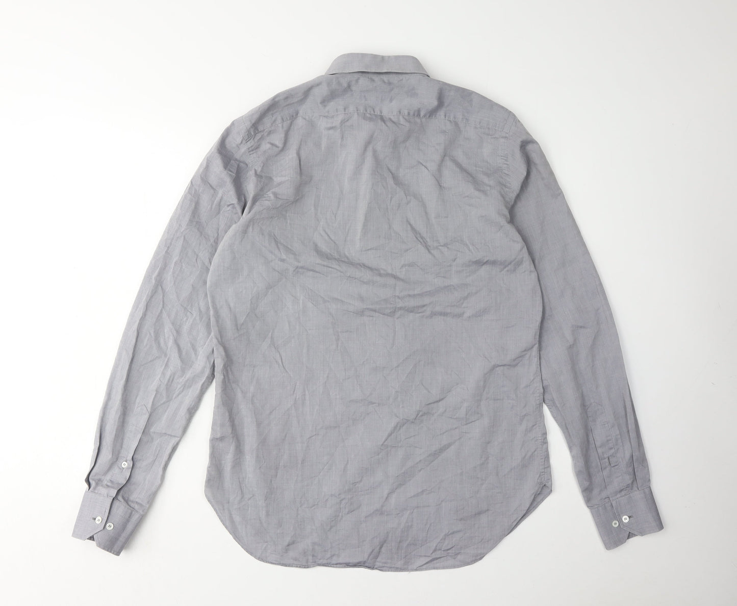 Valentino Men's Grey Dress Shirt Size 39 Long Sleeve