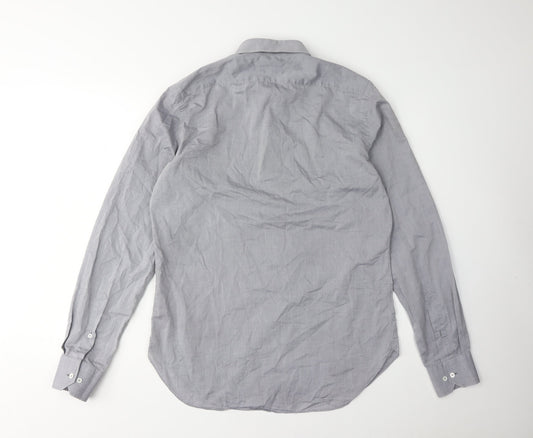 Valentino Men's Grey Dress Shirt Size 39 Long Sleeve